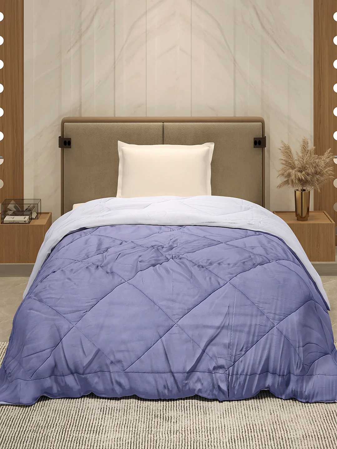 Solid Single Bed 3 Ply Comforter for AC Room - (Melange) - Image 2