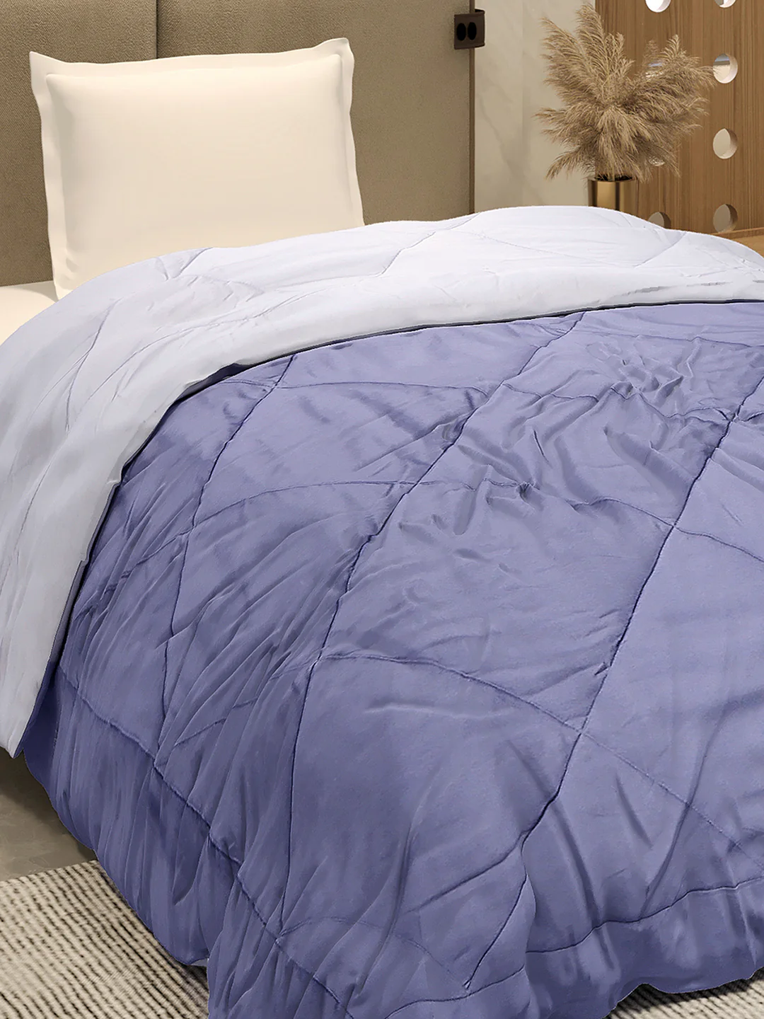 Solid Single Bed 3 Ply Comforter for AC Room - (Melange) - Image 6