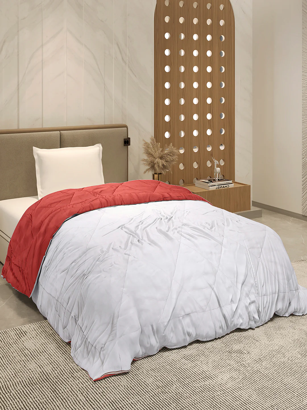 Solid Single Bed 3 Ply Comforter for AC Room - (Melange) - Image 5