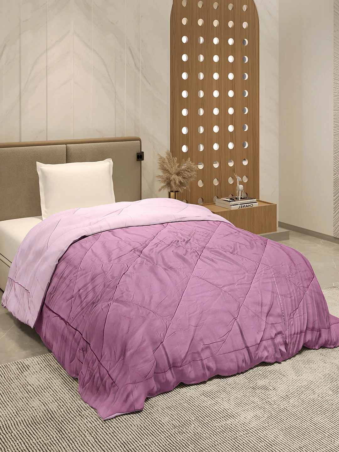 Solid Single Bed 3 Ply Comforter for AC Room - (Melange) - Image 4
