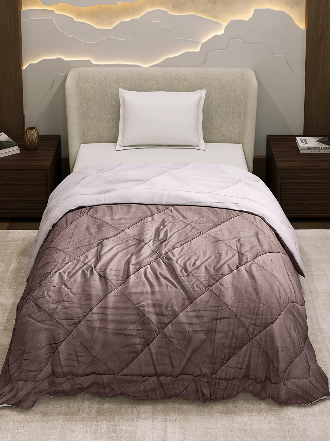 Solid Single Bed 3 Ply Comforter for AC Room - (Melange) - Image 3