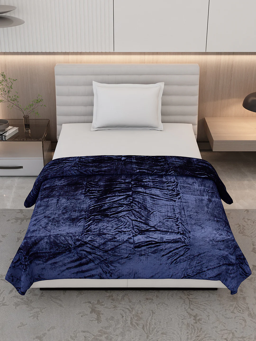 Solid Single Bed 300 GSM Blanket for AC Room - (Vivid) - Image 2