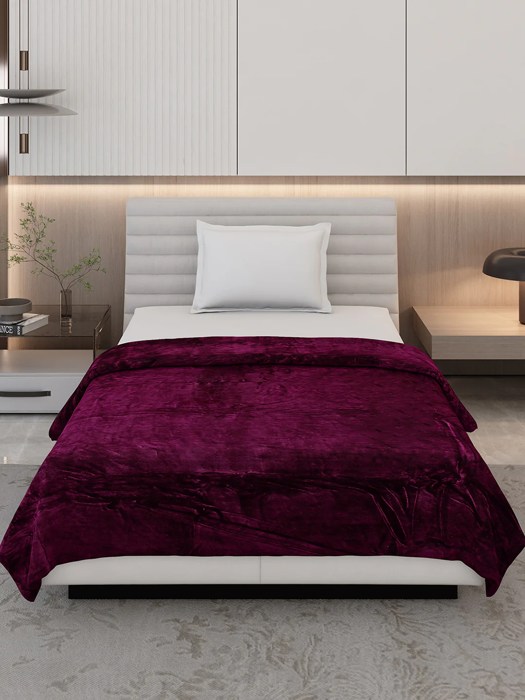 Solid Single Bed 300 GSM Blanket for AC Room - (Vivid) - Image 3
