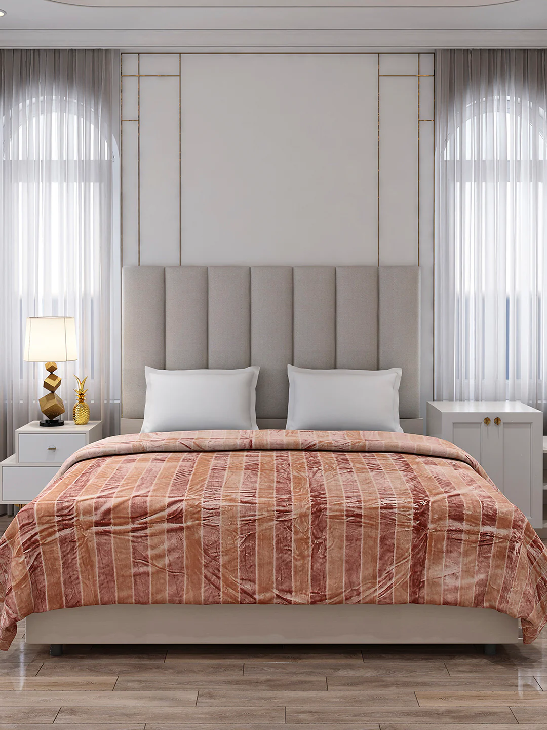 Striped Double Bed 300 GSM Blanket for AC Room - (Cosmos) - Image 3