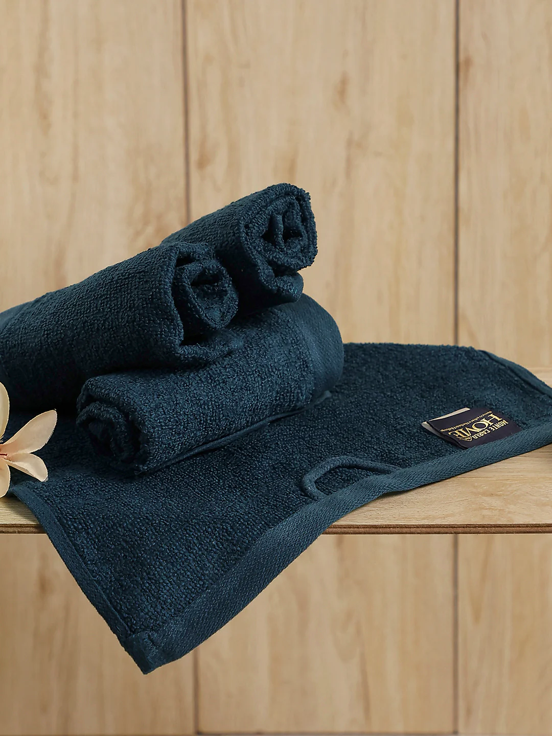 Teal Blue Cotton Solid 600 GSM Face Towel (Pack of 4)