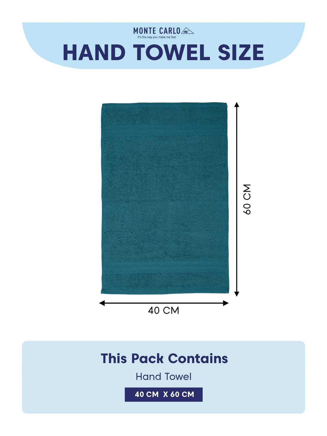 Teal Blue Pure Cotton Solid 380 GSM Hand Towel 2 Pc Set (Jazz Collection) - Image 10