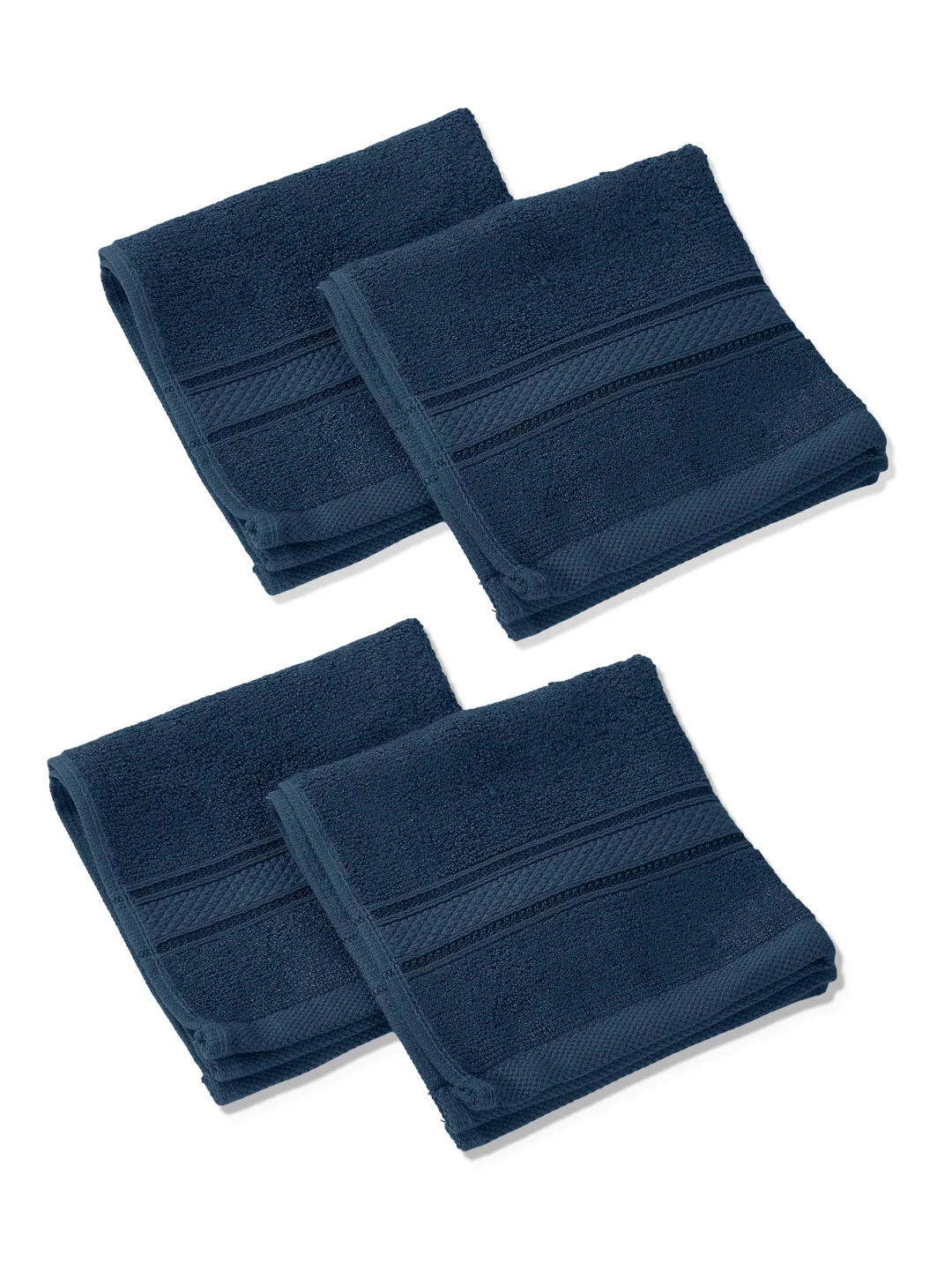 Teal Blue Pure Cotton Solid 400 GSM Face Towel 4 Pc Set (Jasper Collection) - Image 4