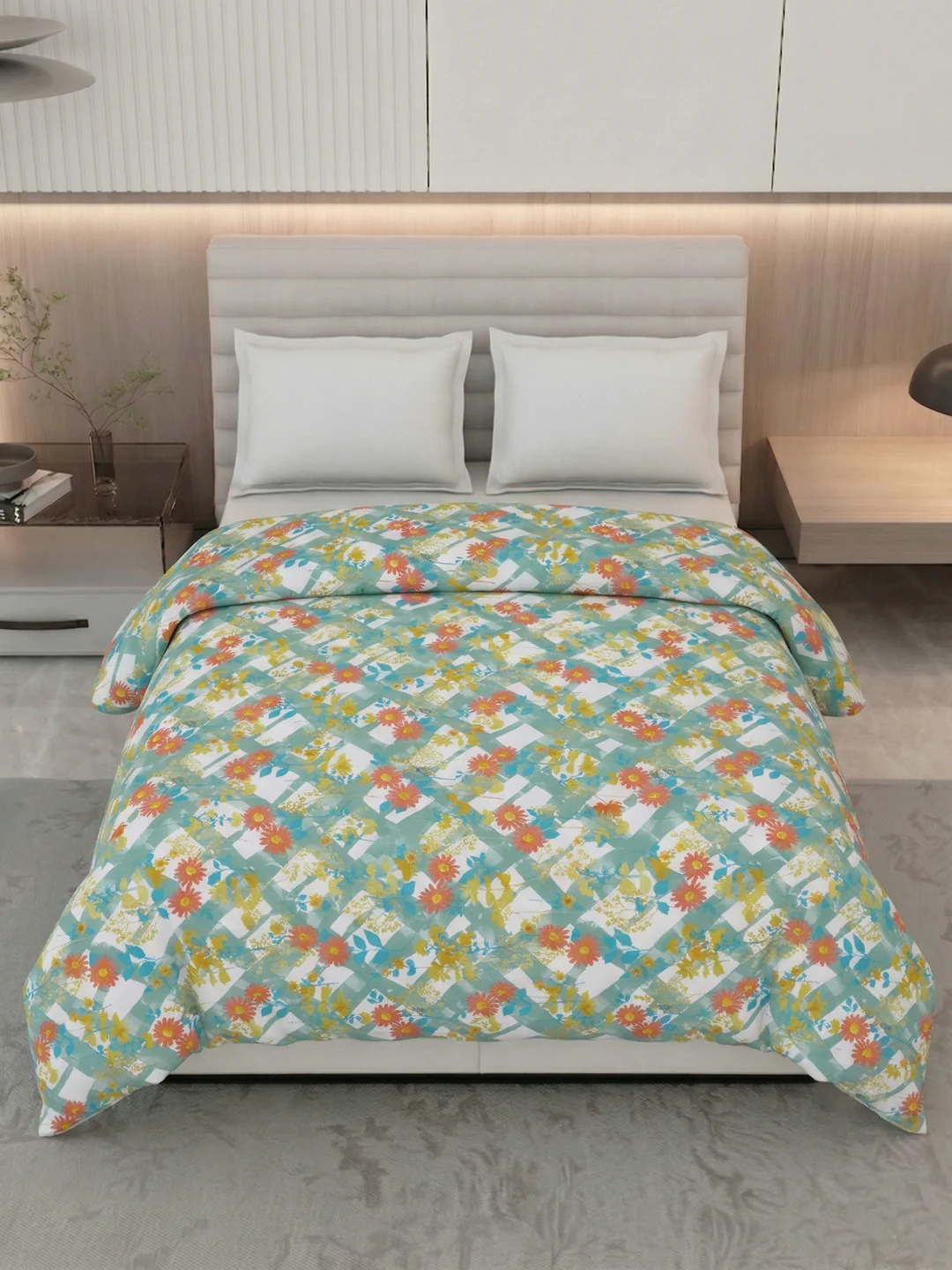 Vertical Floral Print King Size 3 Ply 150 GSM Comforter Prestige Collection Weight 2.5 kg - Image 4