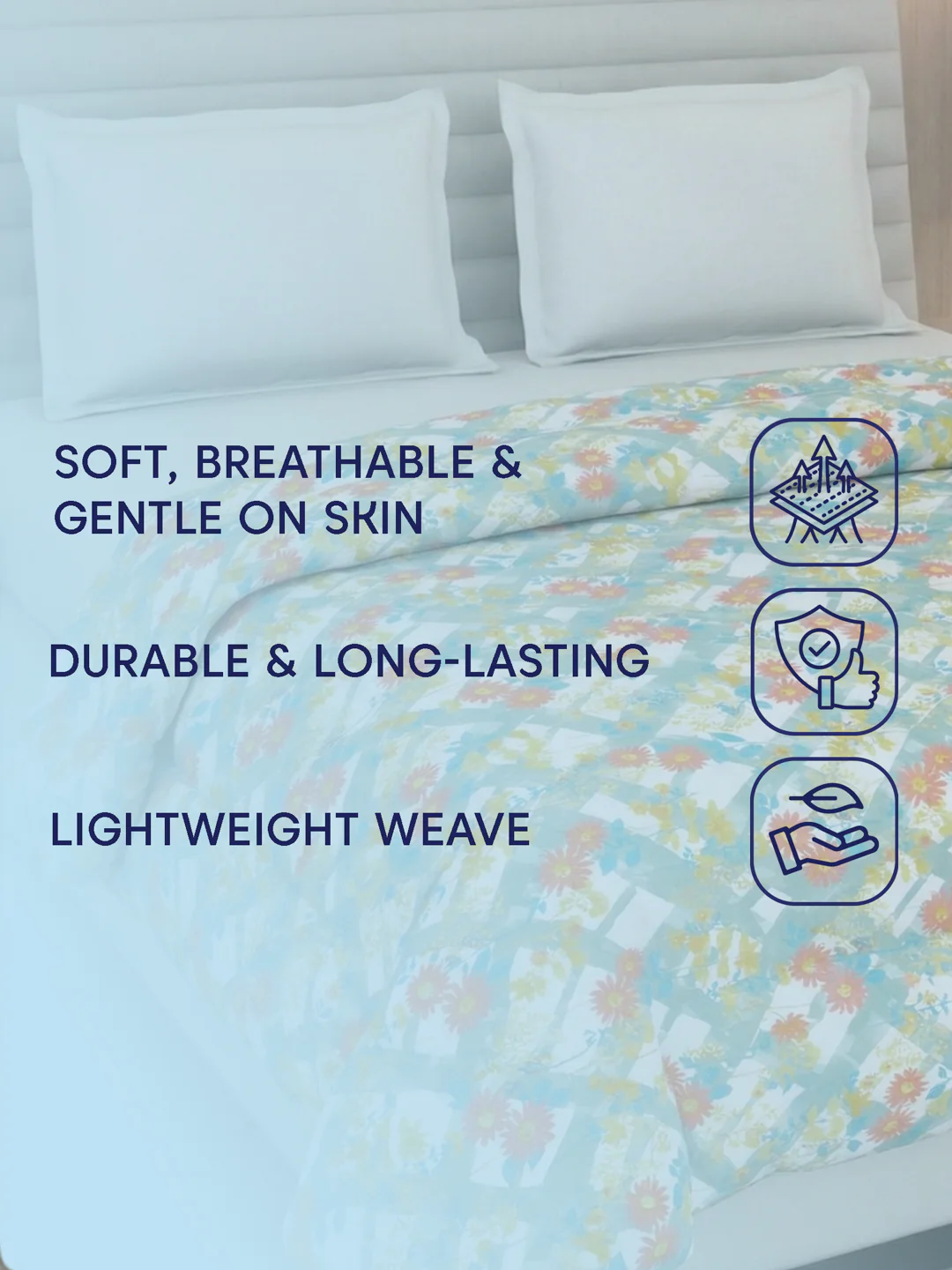 Vertical Floral Print King Size 3 Ply 150 GSM Comforter Prestige Collection Weight 2.5 kg - Image 9