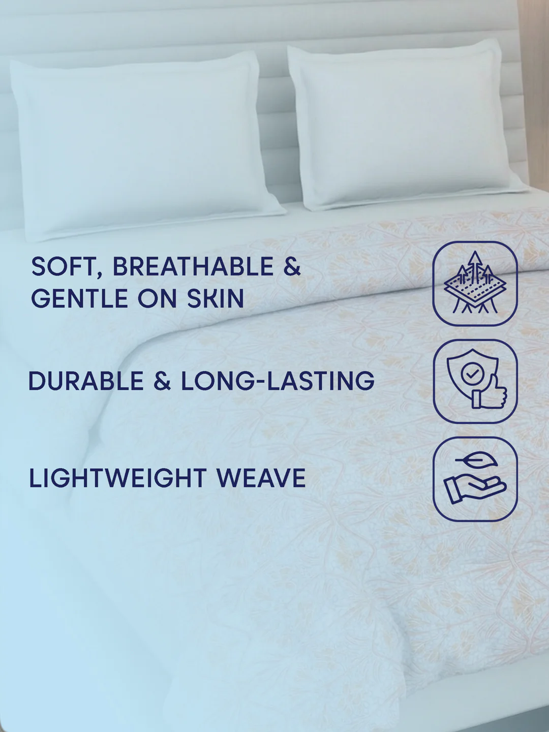Vertical Floral Print King Size 3 Ply 150 GSM Comforter Prestige Collection Weight 2.5 kg - Image 9