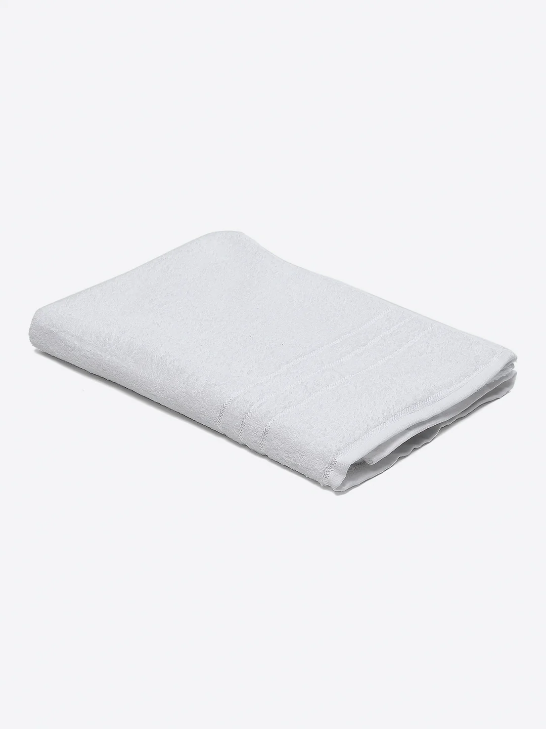 White Cotton 350 GSM Bath Towel - Image 2