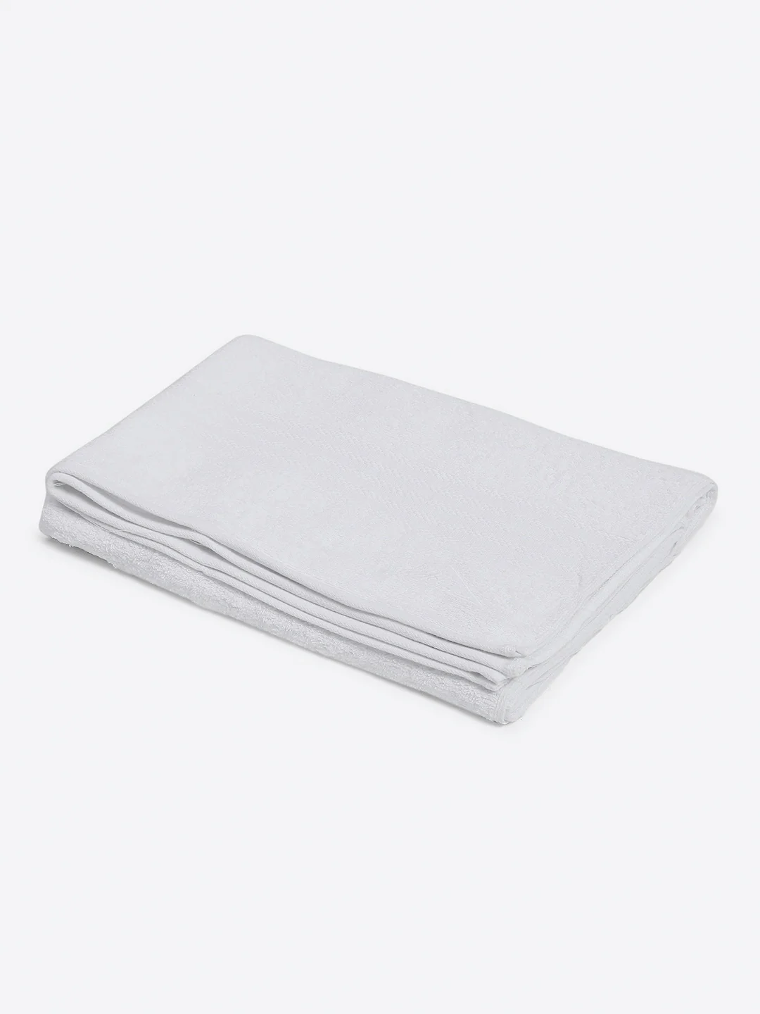 White Cotton Solid 400 GSM Bath Towel (Jazz) - Image 2