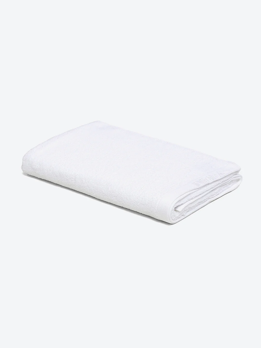 White Solid Pure Cotton 350 GSM Bath Towel (Oslo) - Image 2