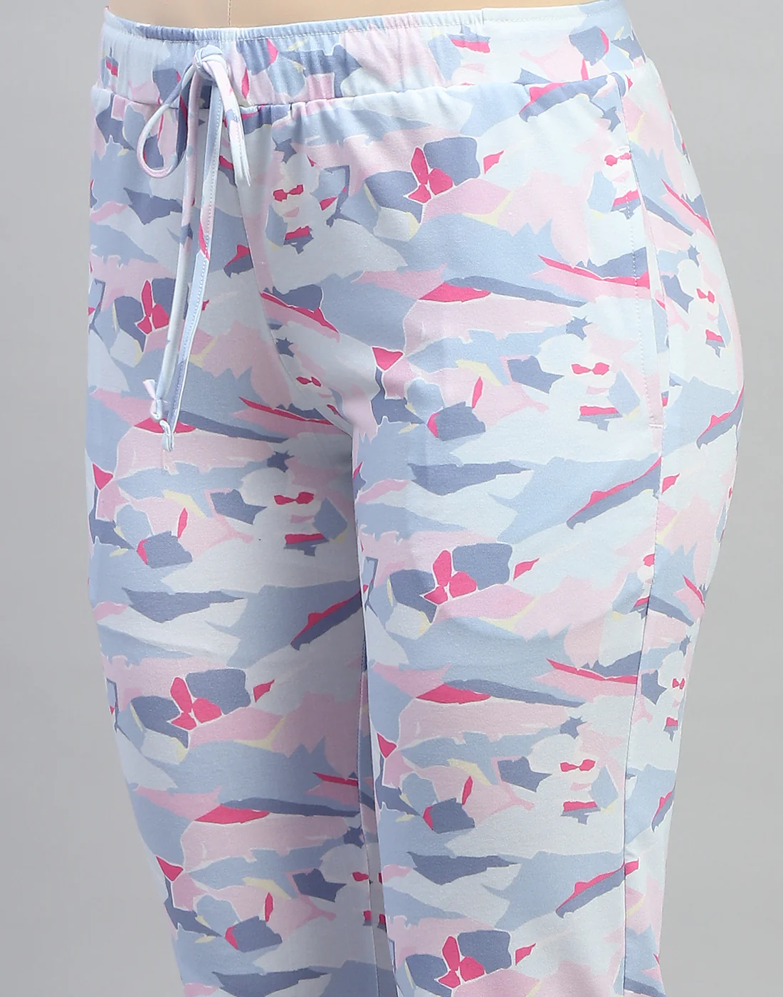 Women Beige Printed Round Neck Half Sleeve Lower Set - Image 7