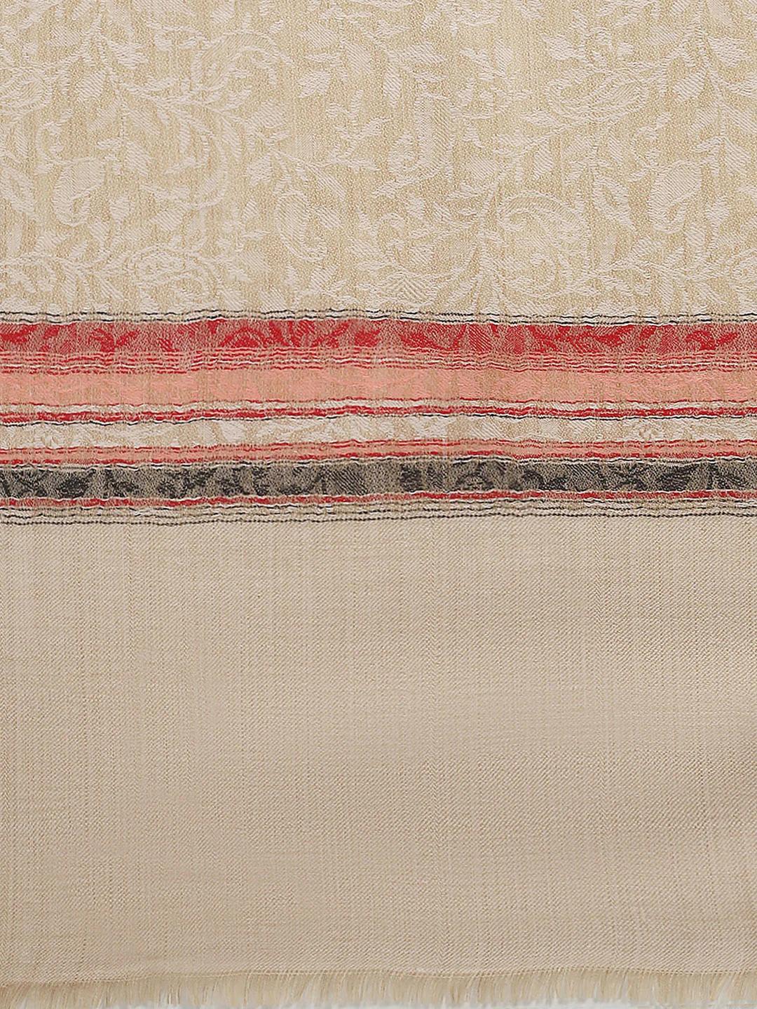 Women Beige Self Design Reversible Shawl - Image 6