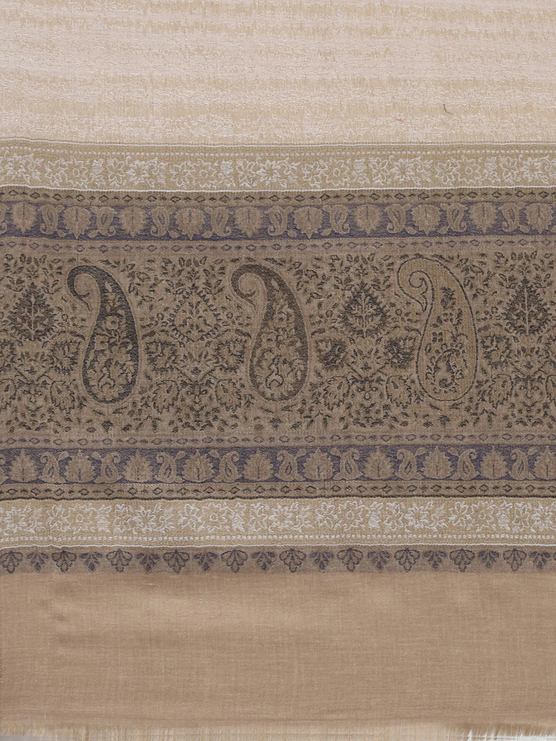 Women Beige Self Design Shawl - Image 7