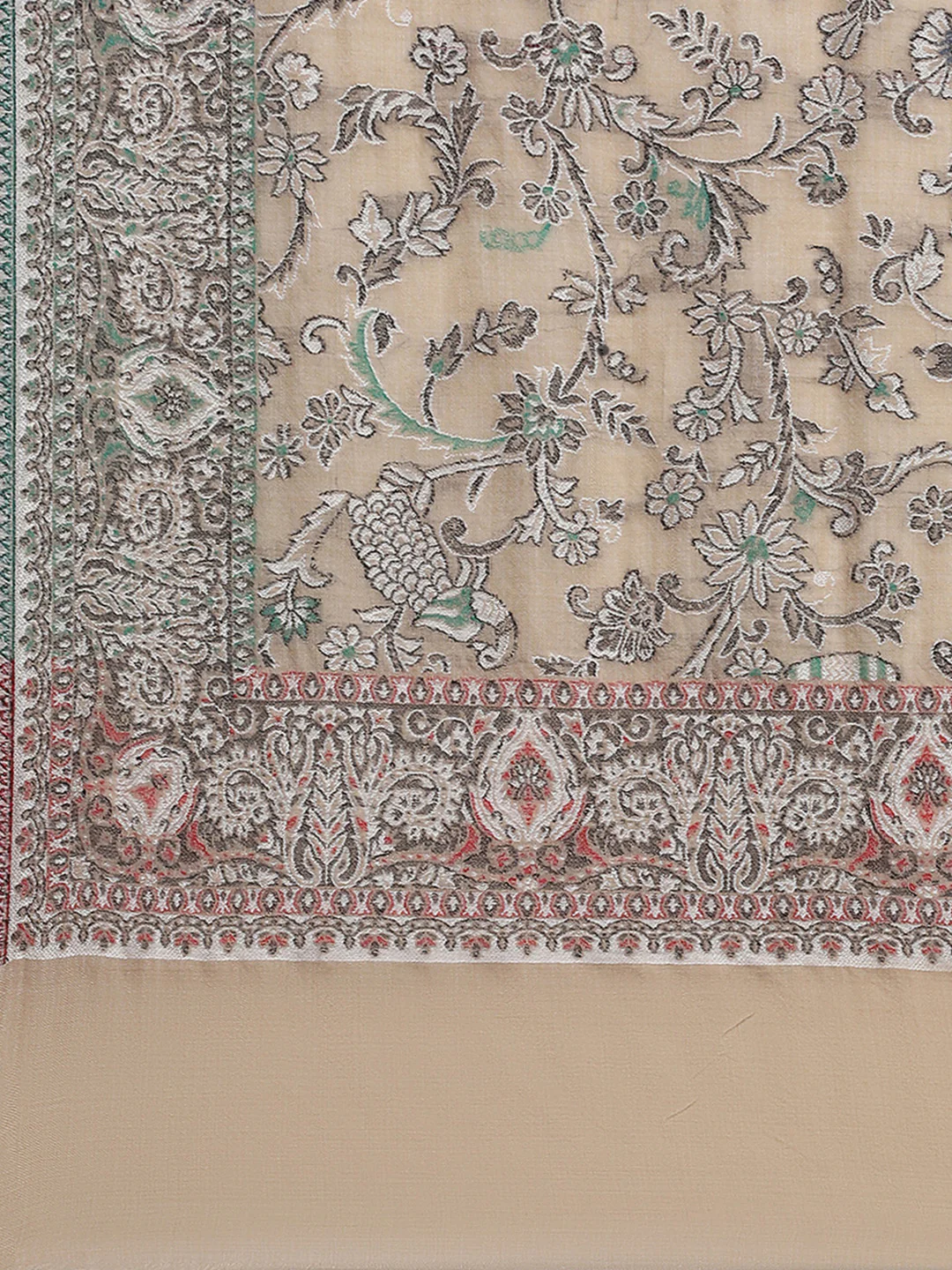 Women Beige Self Design Shawl - Image 6