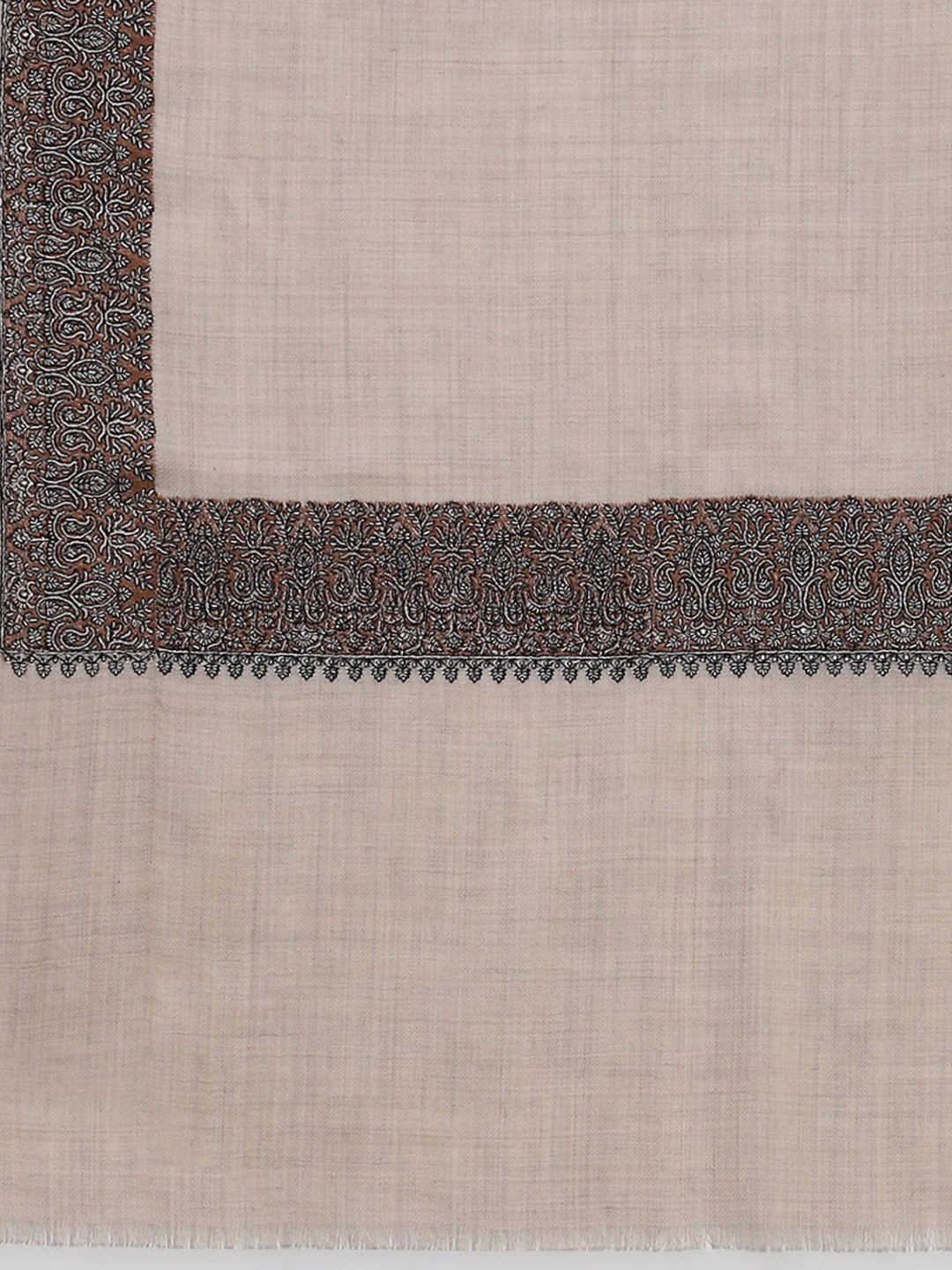 Women Beige Self Design Shawl - Image 7