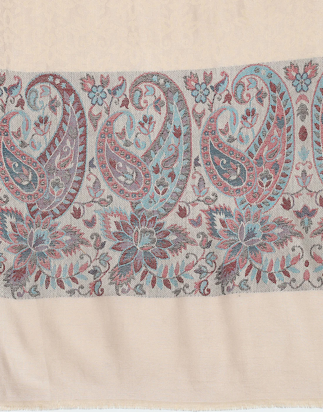 Women Beige Self Design Stole - Image 7