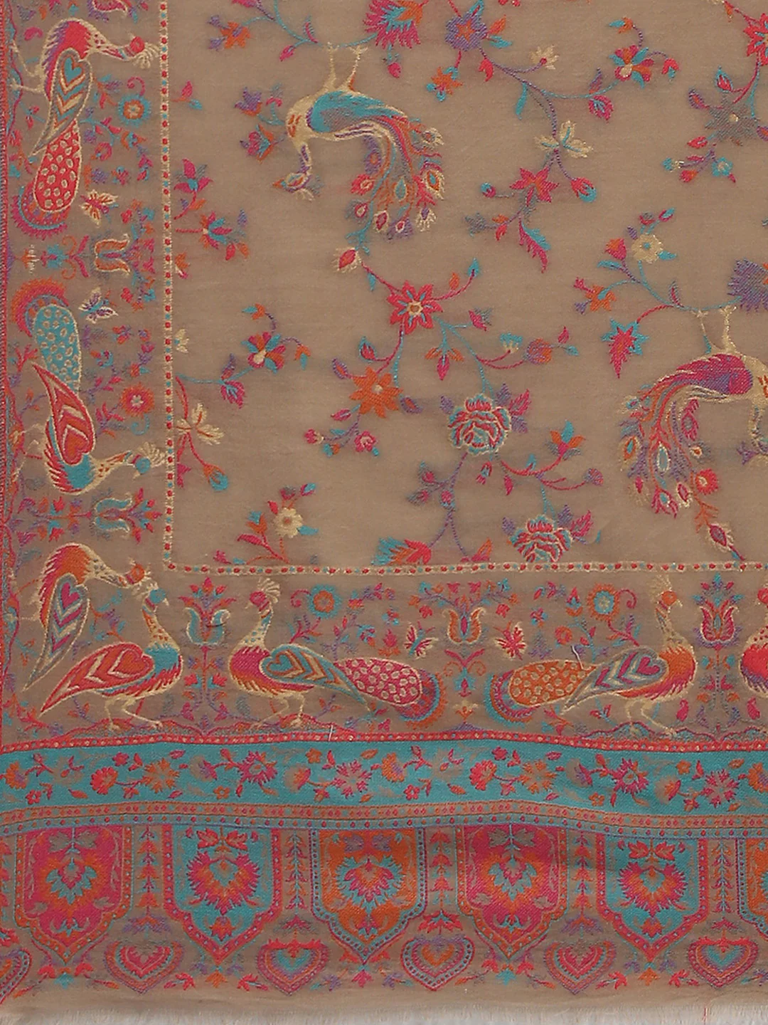 Women Beige Self Design Stole - Image 7