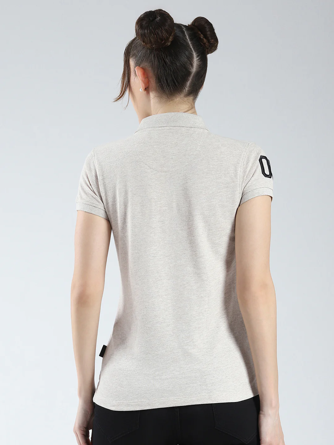 Rock.it Women Beige Solid Collar Half Sleeve T-Shirt - Image 5