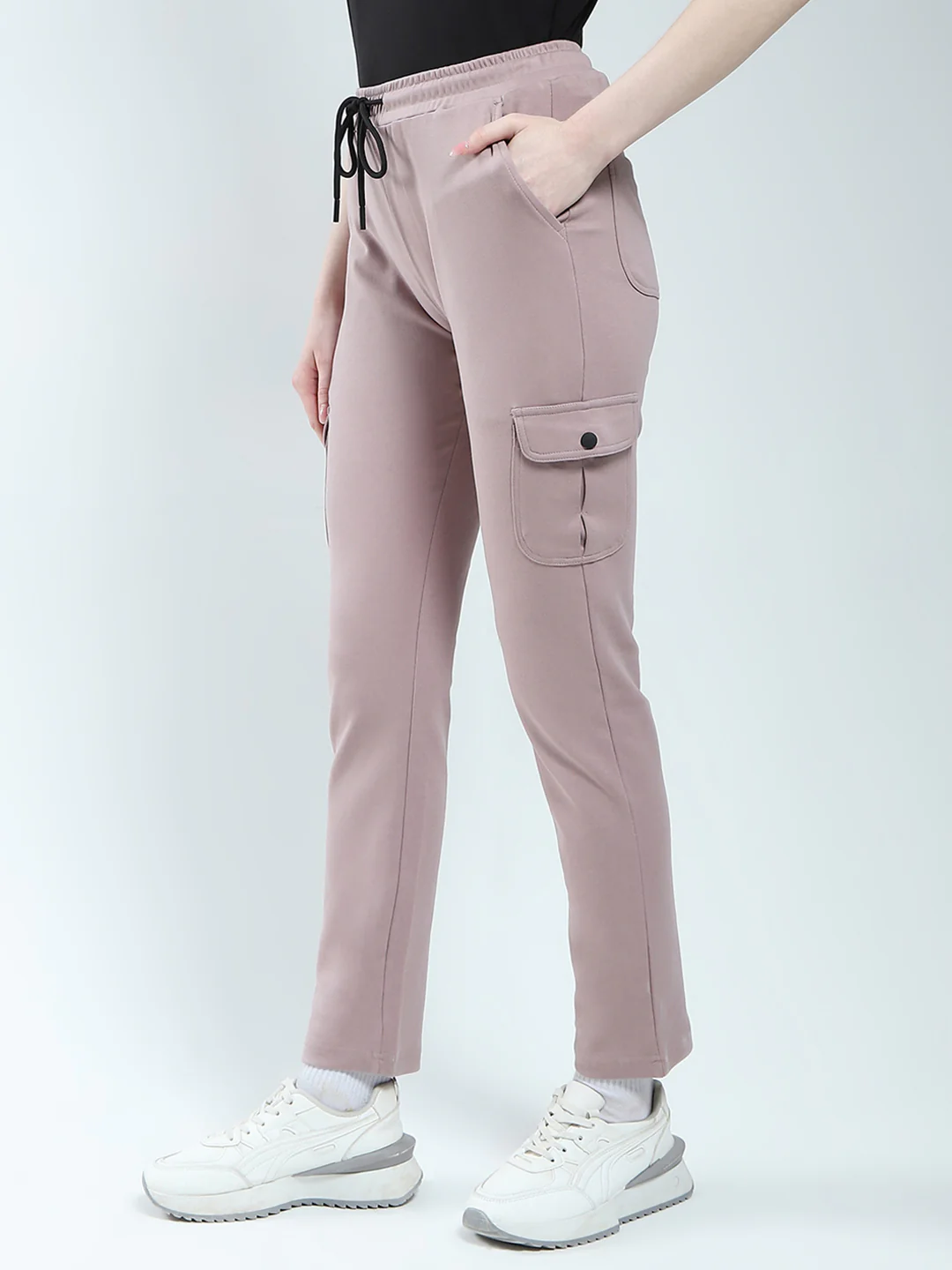 Rock.it Women Beige Solid Regular Fit Lower - Image 3