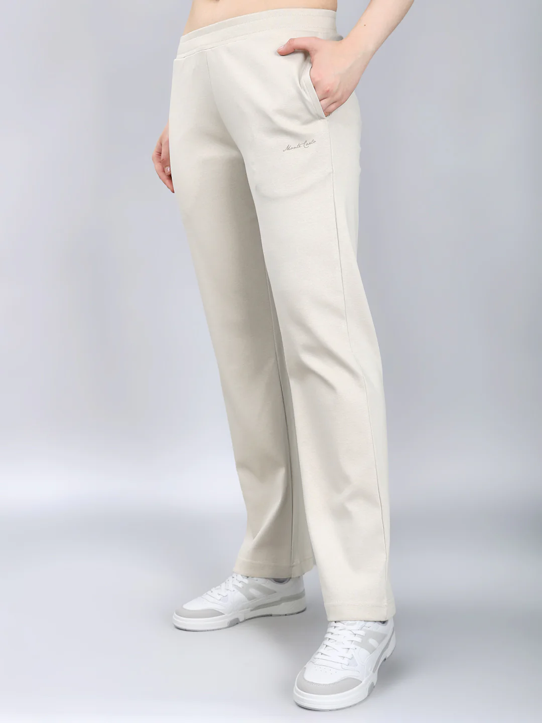 Women Beige Solid Regular Fit Lower - Image 2