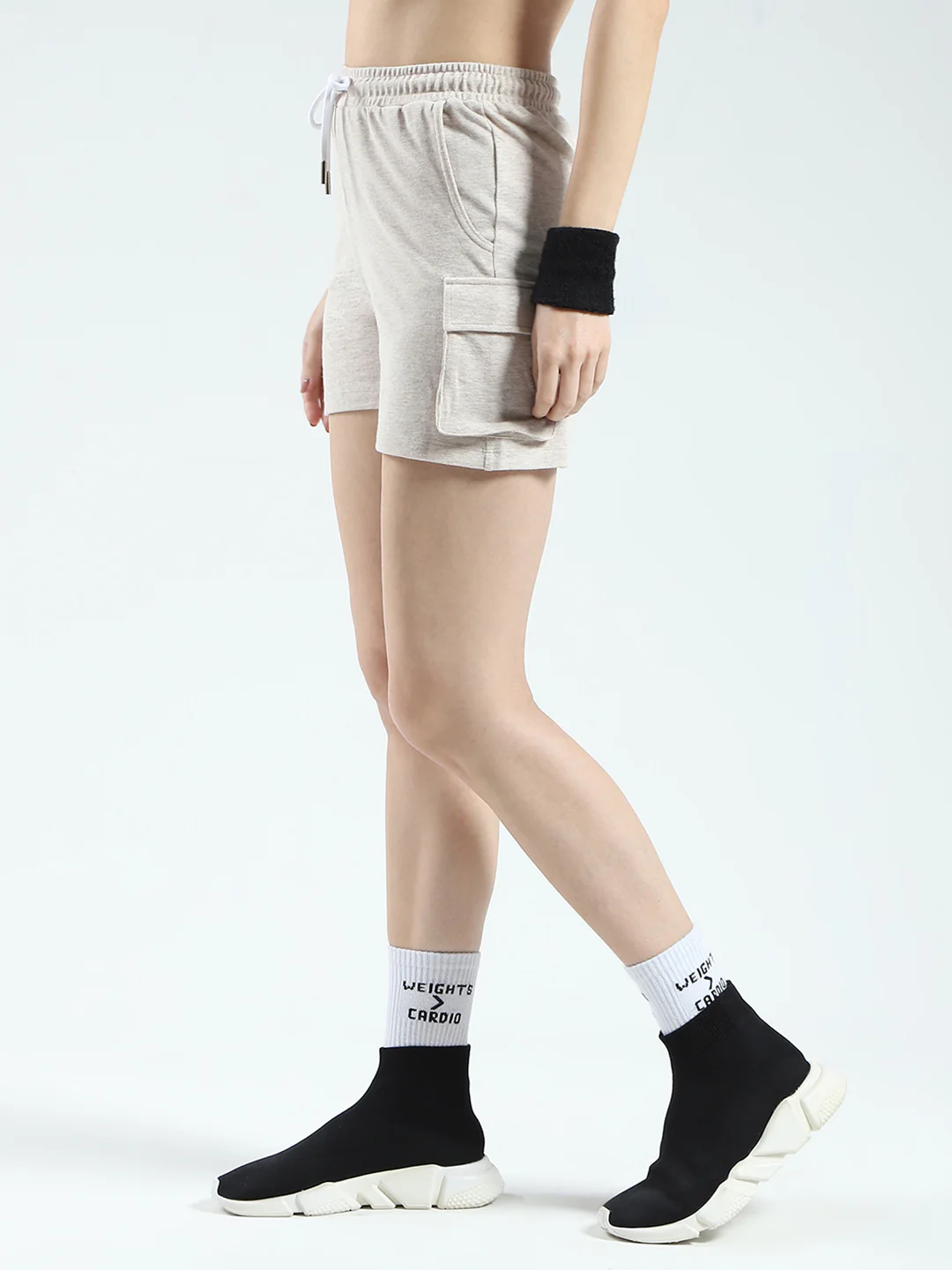 Rock.it Women Beige Solid Regular Fit Shorts - Image 3