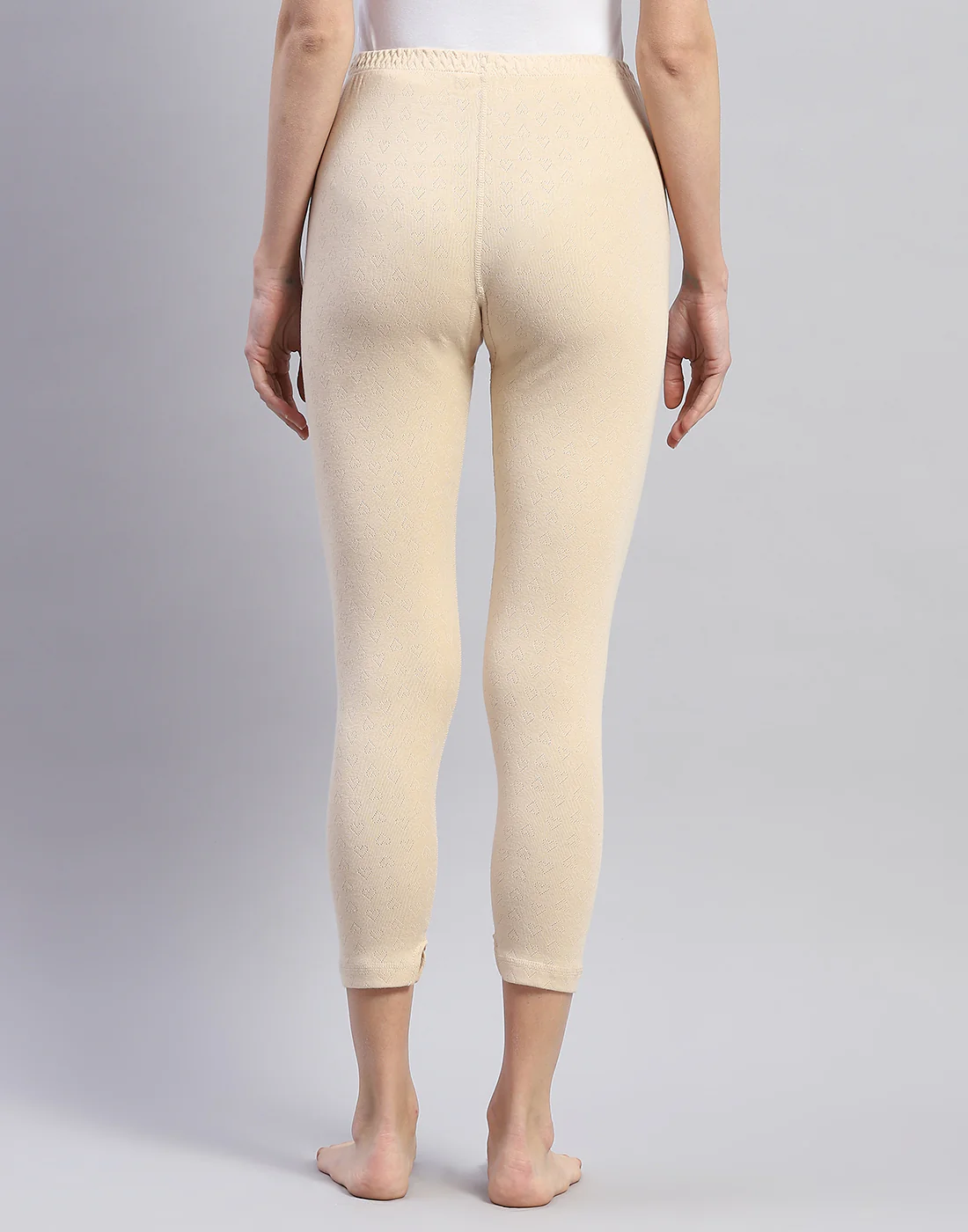 Women Beige Solid Thermal Lower - Image 5