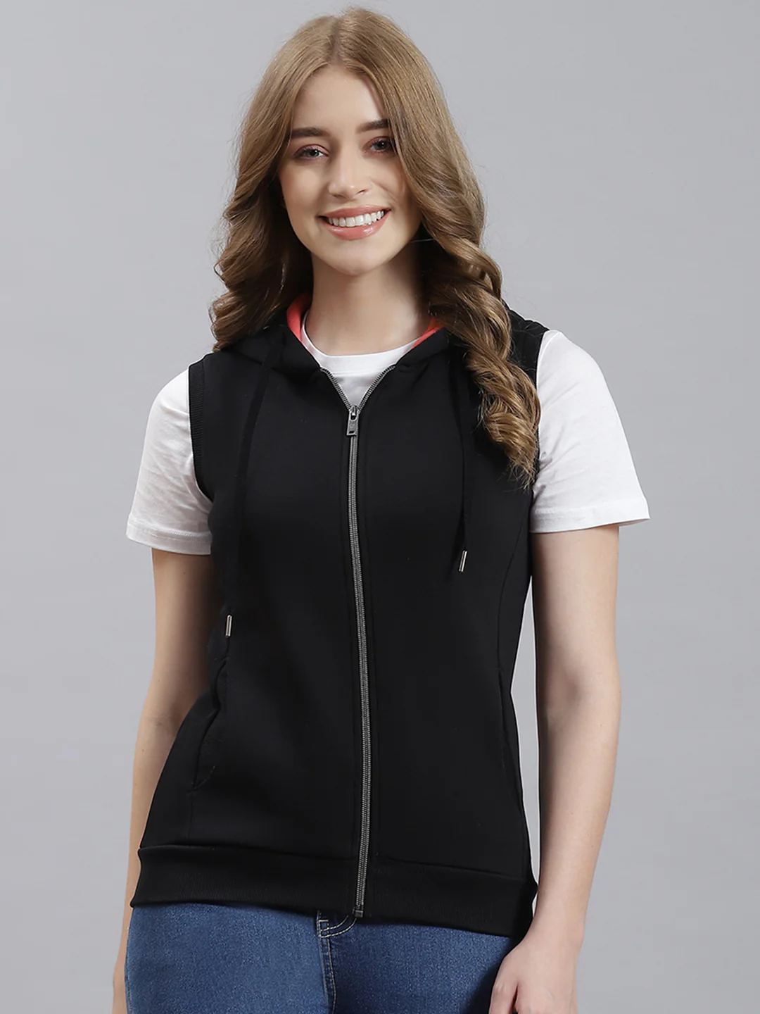 Women Black Plain Sweatshirt - Image 2