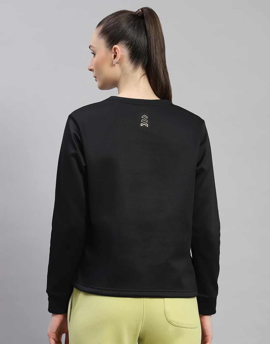 Rock.it Women Black Printed Round Neck Full Sleeve Sweatshirt - Image 5