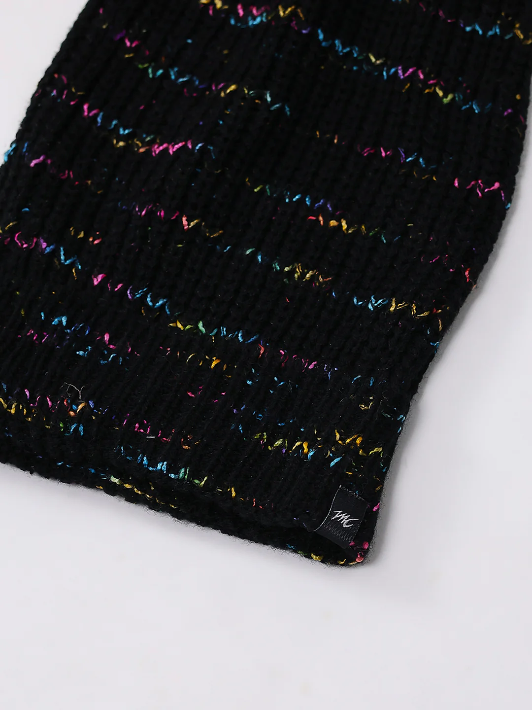 Women Black Self Design Blend Wool Cap - Image 7
