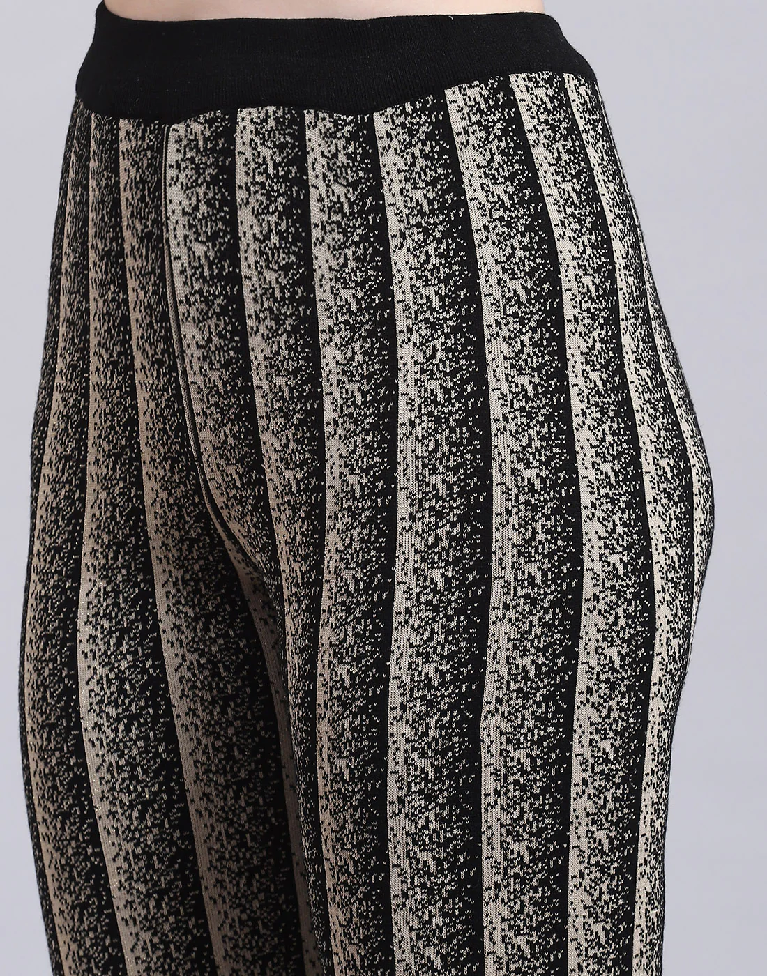 Women Black Self Design Round Neck Full Sleeve Cords Set - Image 9