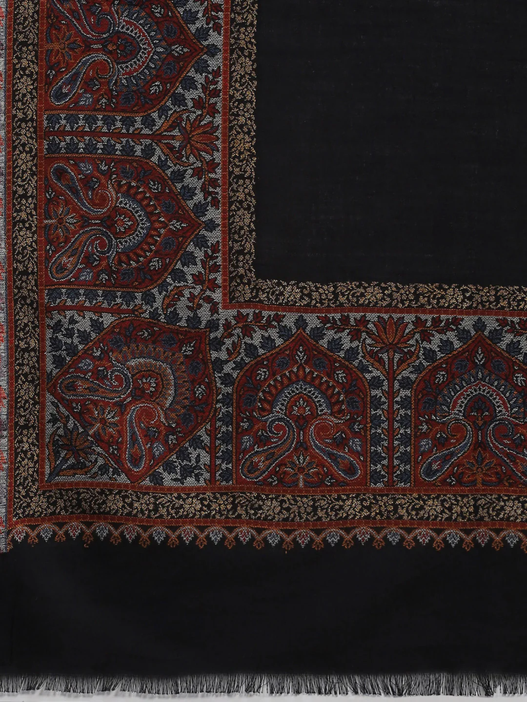 Women Black Self Design Shawl - Image 6
