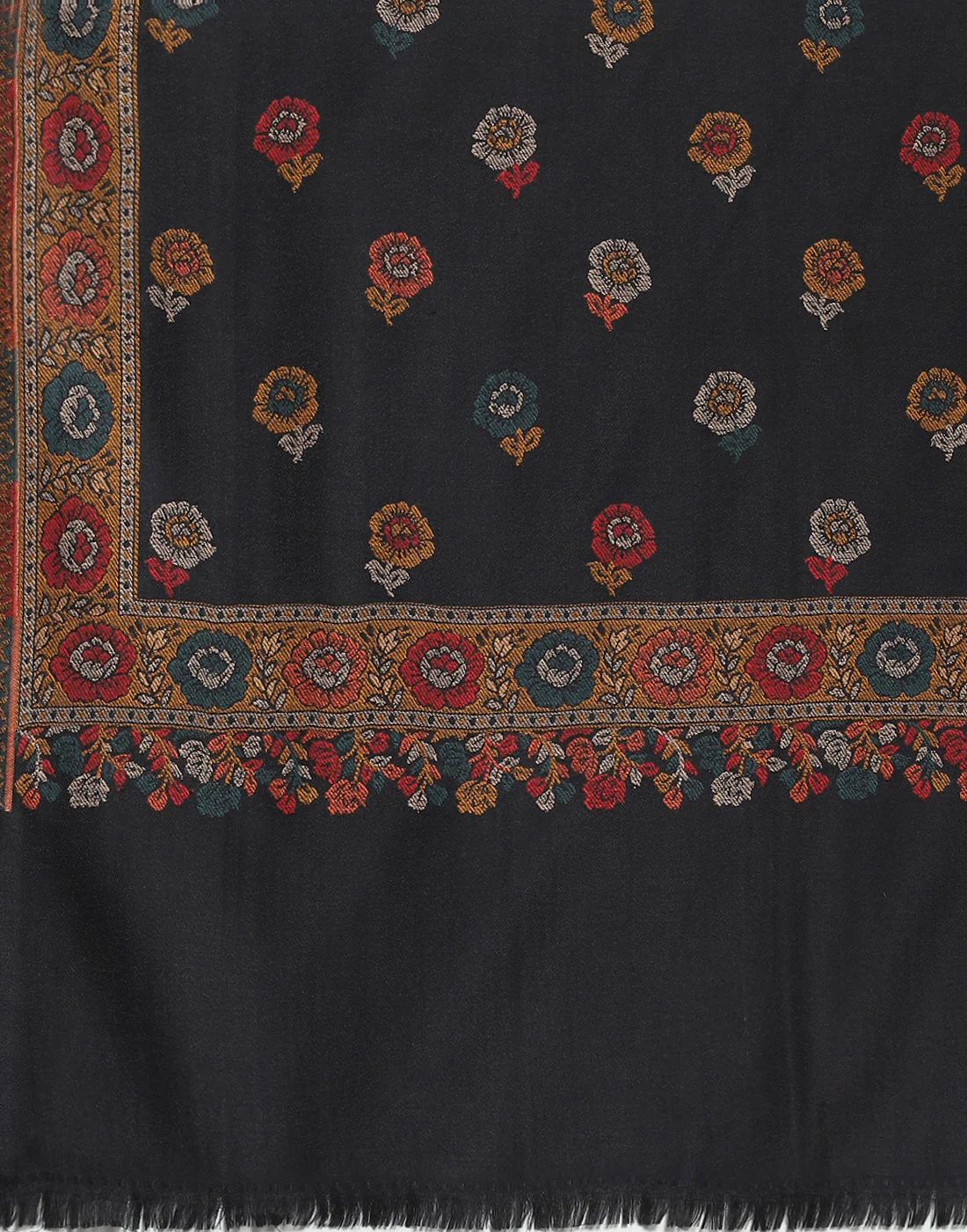 Women Black Self Design Stole - Image 6