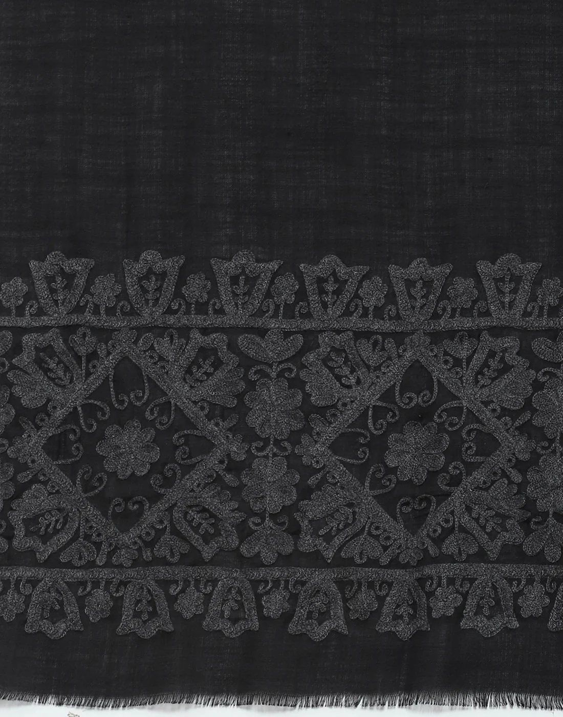 Women Black Self Design Stole - Image 6