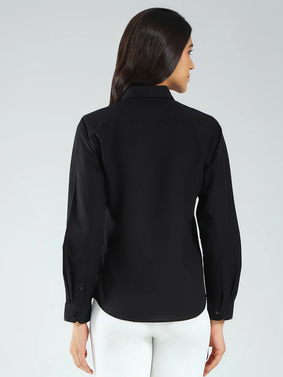 Rock.it Women Black Solid Collar Full Sleeve Shirt - Image 5