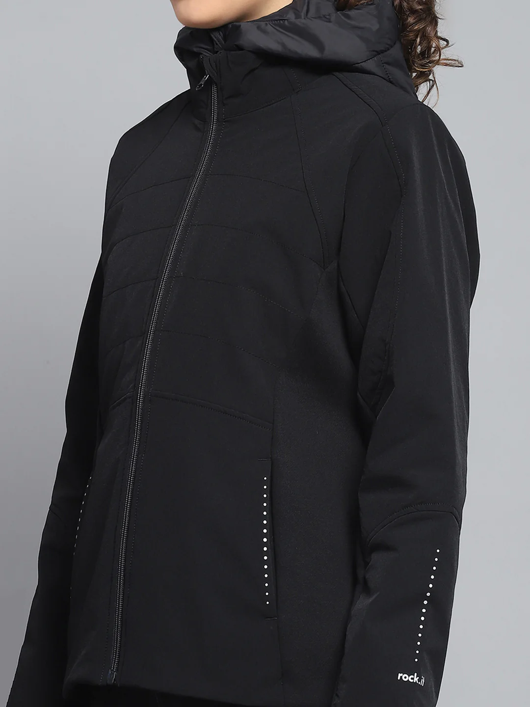 Rock.it Women Black Solid Detachable Hood Full Sleeve Jacket - Image 7