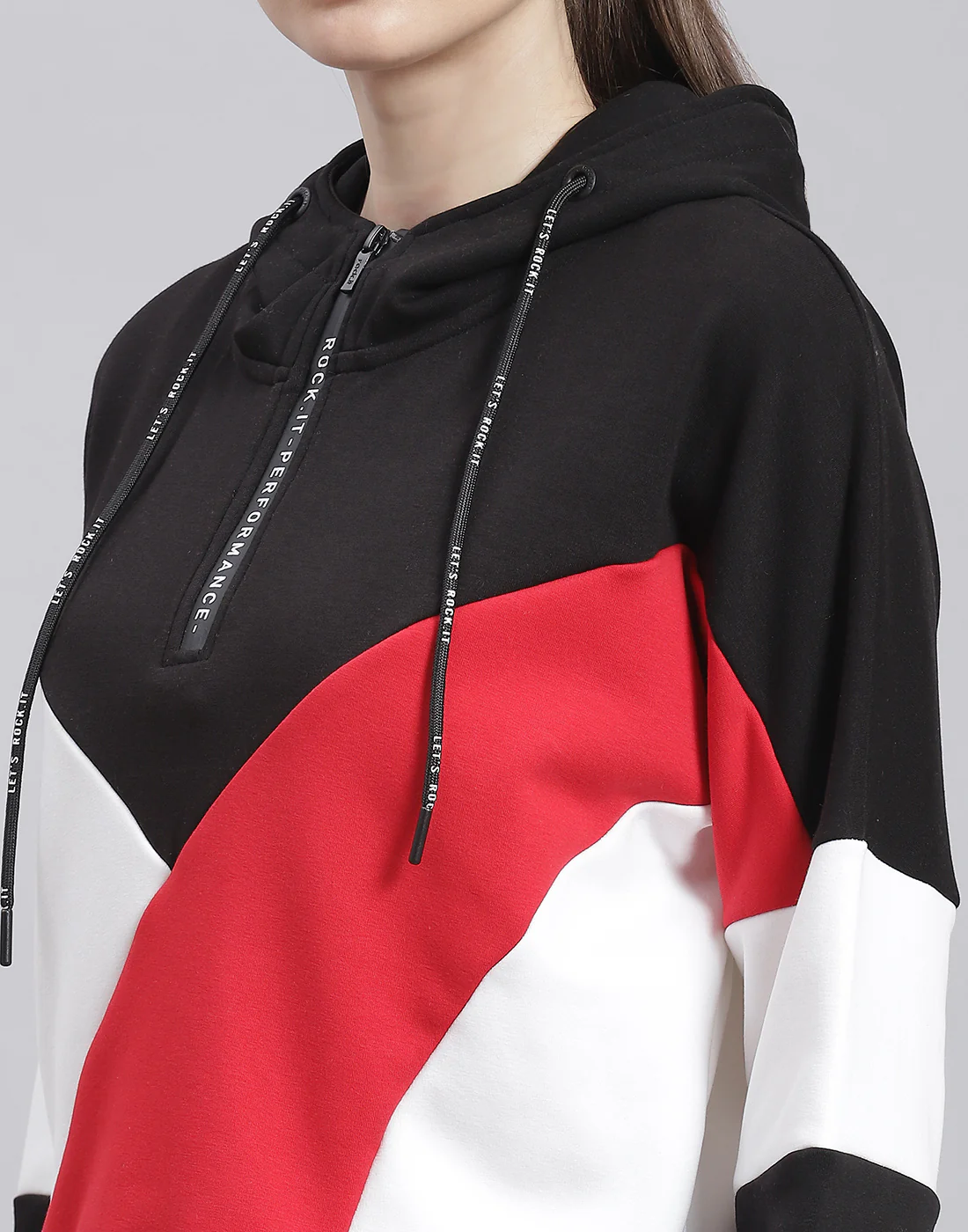 Rock.it Women Black Solid Hooded Full Sleeve Sweatshirt - Image 6