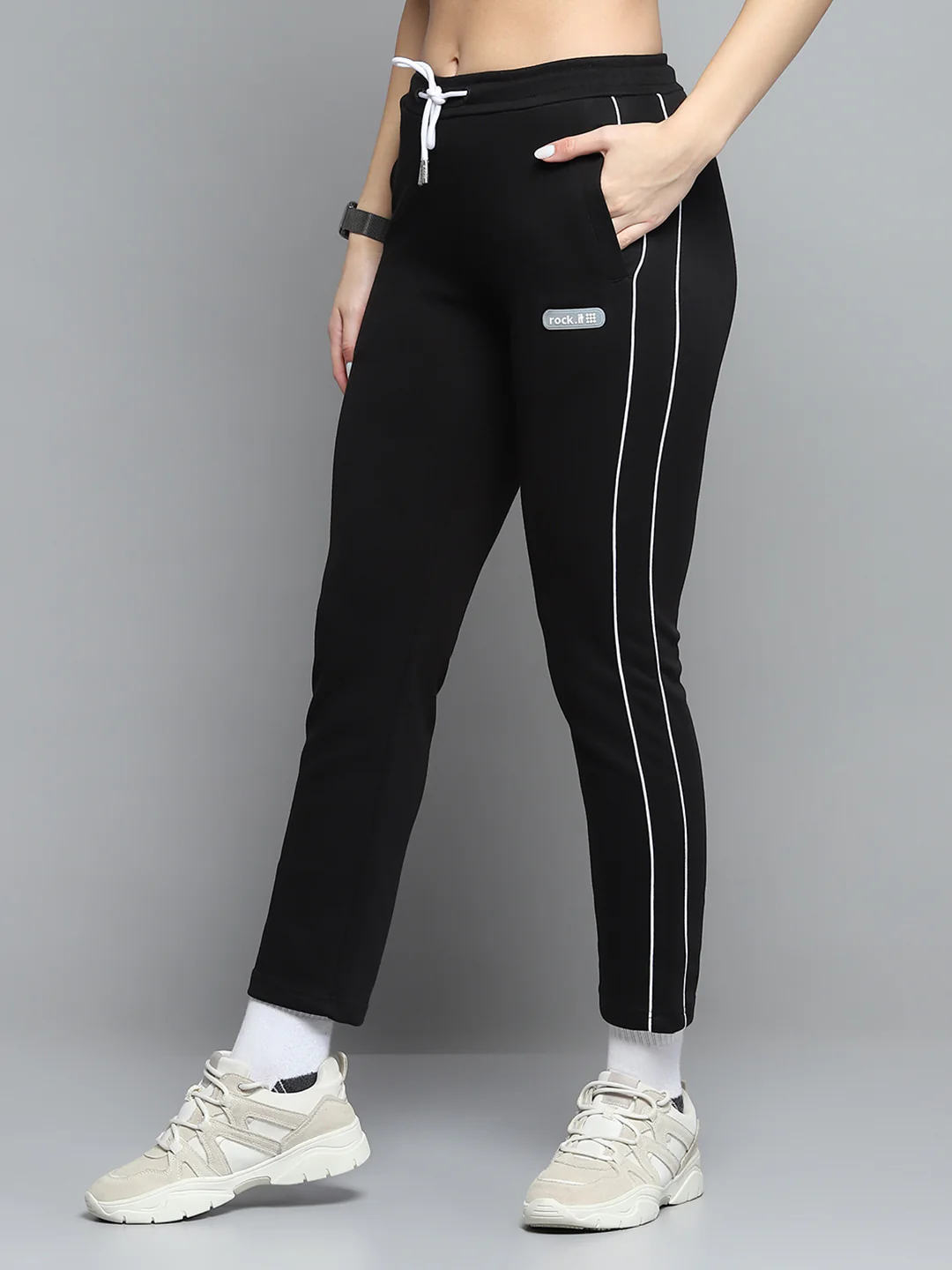 Rock.it Women Black Solid Regular Fit Lower - Image 3