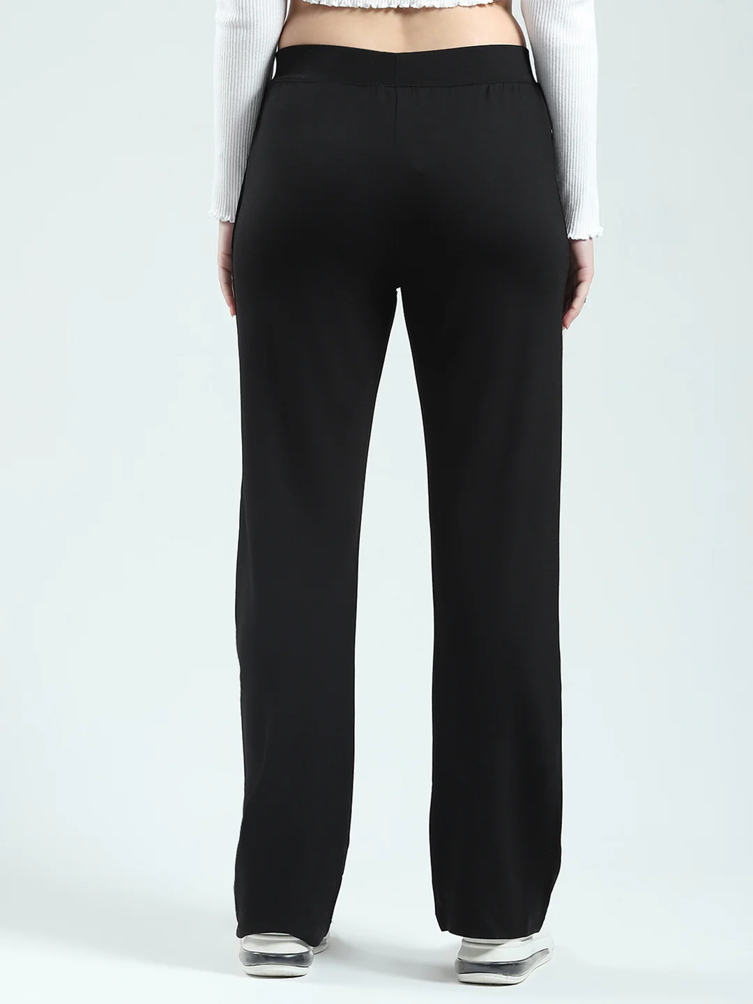 Women Black Solid Regular Fit Lower - Image 5