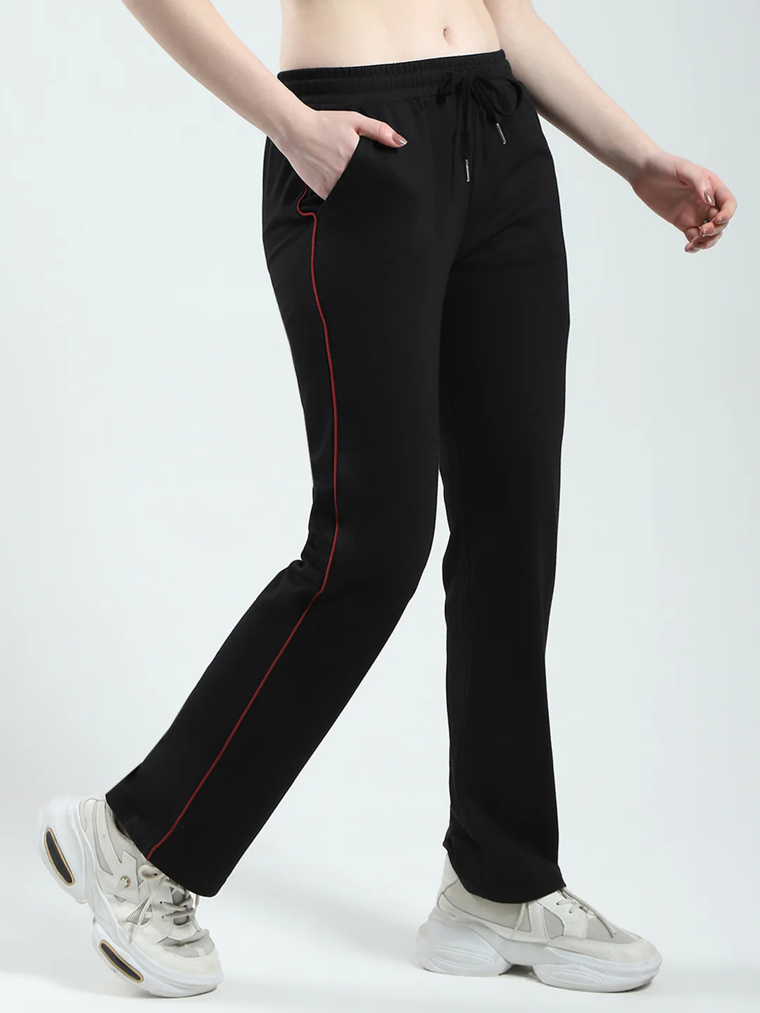 Women Black Solid Regular Fit Lower - Image 4