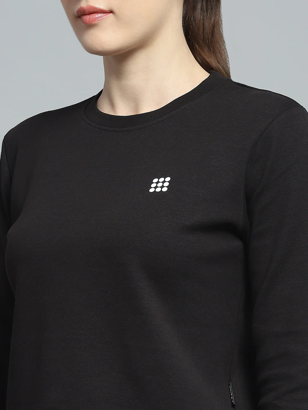 Rock.it Women Black Solid Round Neck Full Sleeve Tracksuit - Image 7