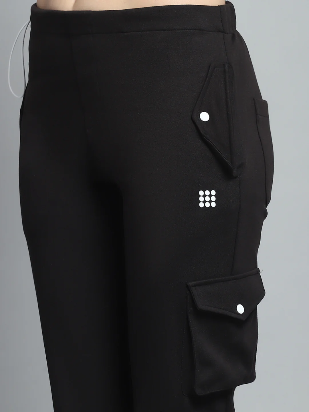 Rock.it Women Black Solid Round Neck Full Sleeve Tracksuit - Image 9