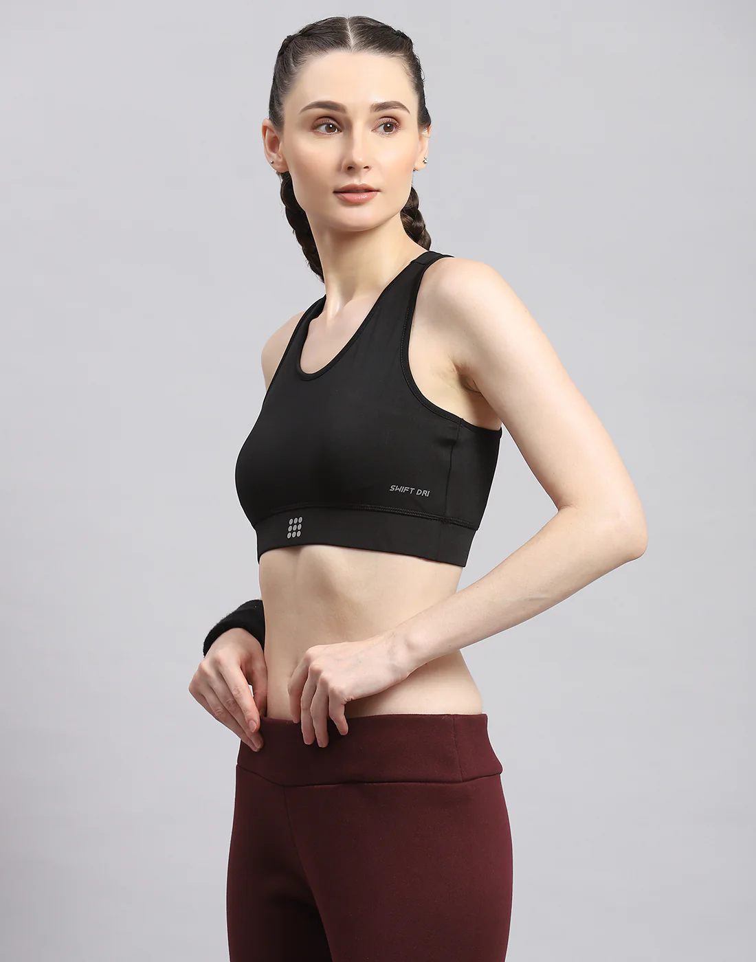 Rock.it Women Black Solid Sports Bra - Image 3