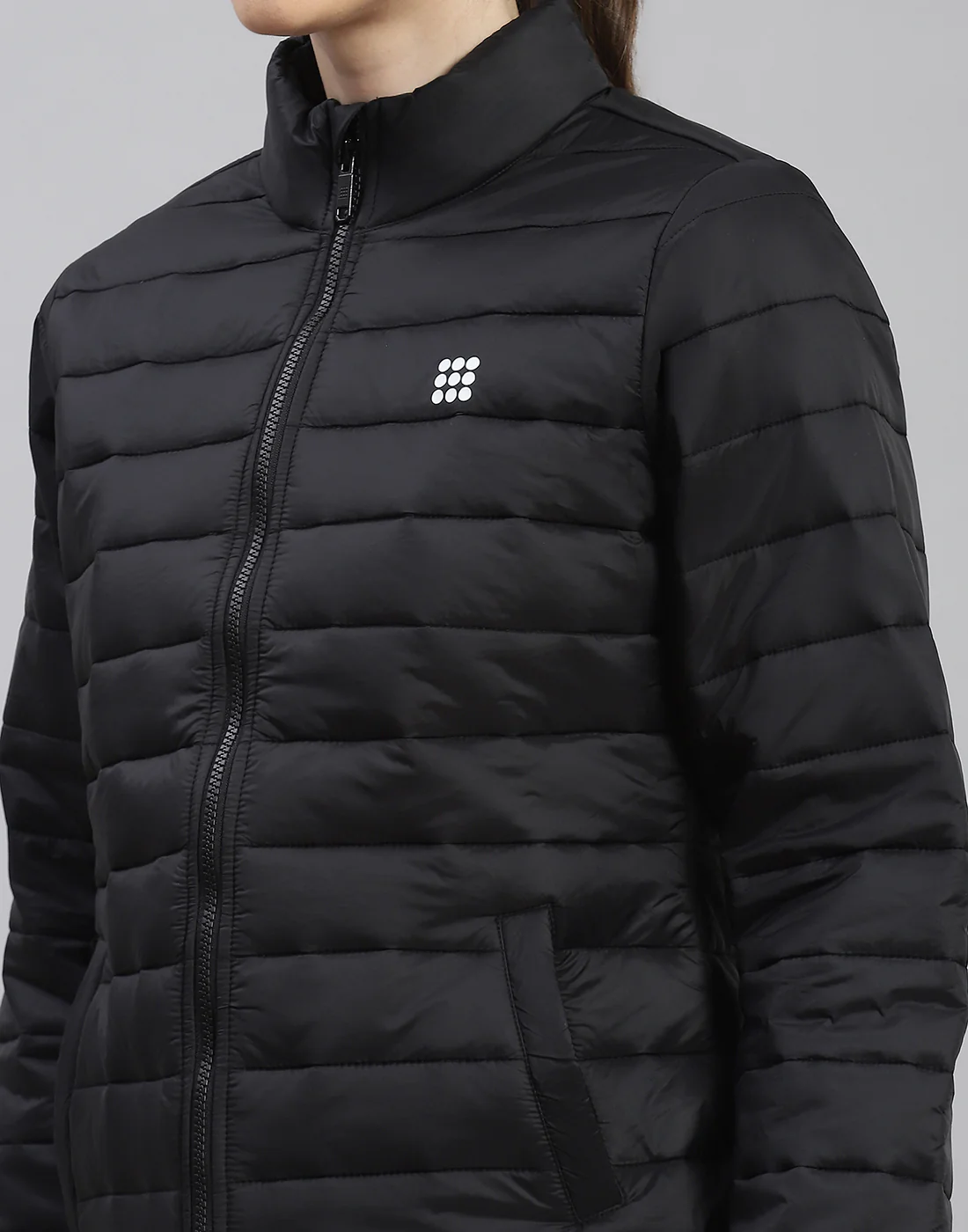 Rock.it Women Black Solid Stand Collar Full Sleeve Jacket - Image 6