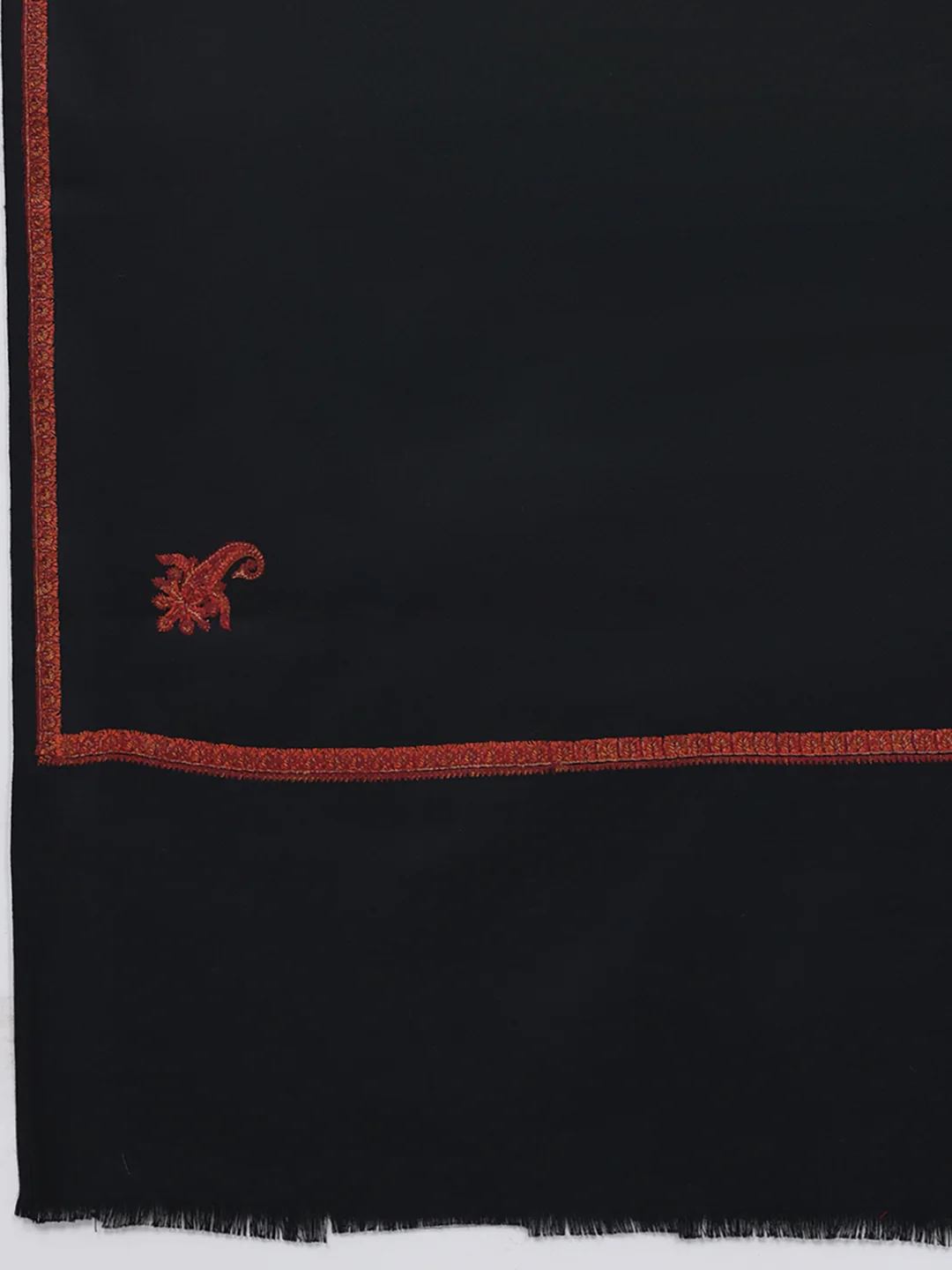 Women Black Solid Wool Blend Shawl - Image 7