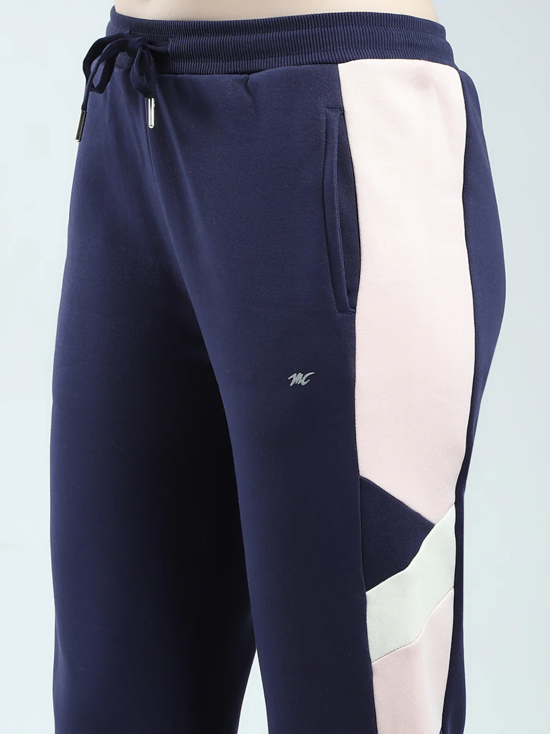 Women Blue & Beige Printed Round Neck Full Sleeve Winter Tracksuit - Image 9