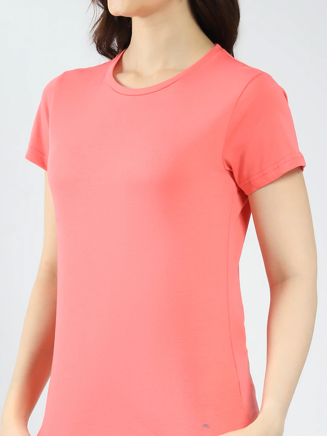 Women Blue & Coral Solid Round Neck Half Sleeve Top 2Pc Set - Image 10