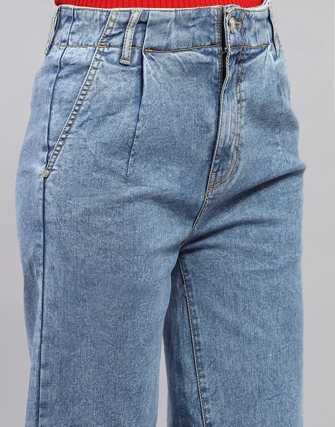 Women Blue Heavy Wash Regular Fit Denim - Image 6